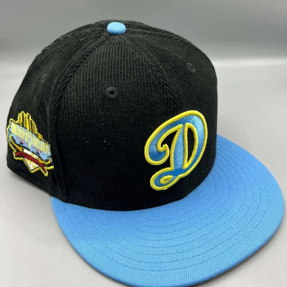 Los Angeles LA Dodgers Hat Men 7 5/8 Corduroy 59Fifty New Era MLB Fitted Cap New
